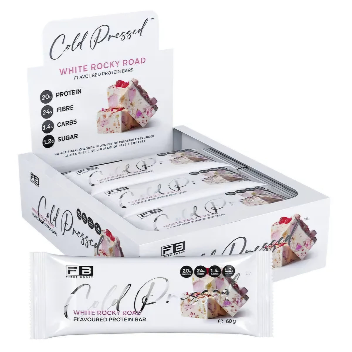 Fibre Boost Cold Pressed Bars - High Protein & High Fibre - Box of 12 x 60g Bars