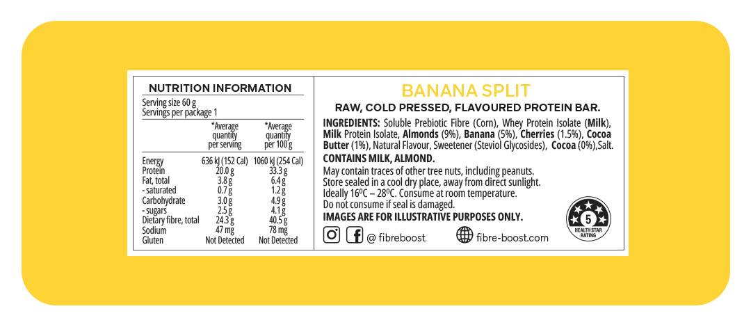 Fibre Boost Cold Pressed Bars - High Protein & High Fibre - Box of 12 x 60g Bars
