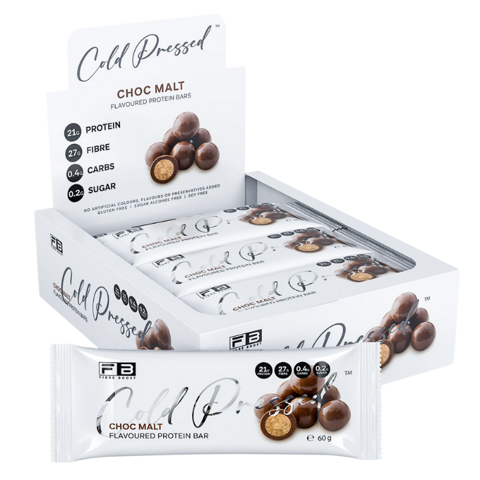 Fibre Boost Cold Pressed Bars - High Protein & High Fibre - Box of 12 x 60g Bars