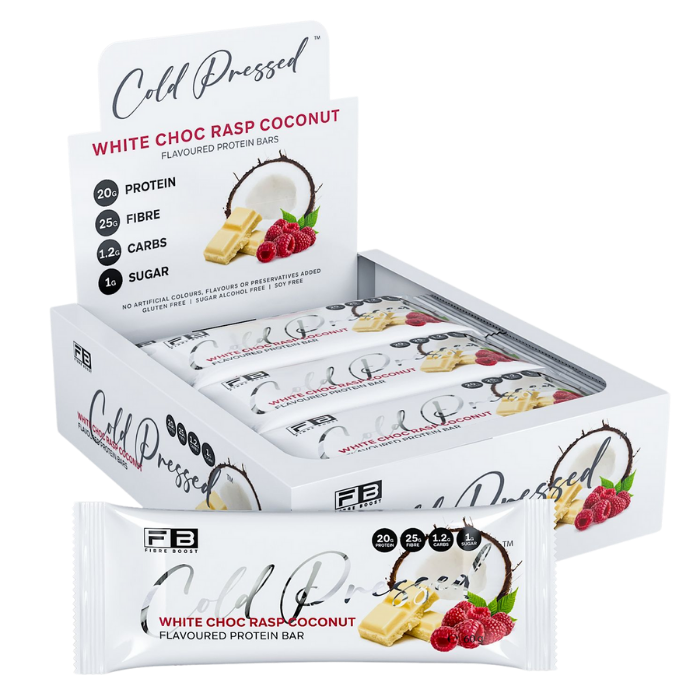 Fibre Boost Cold Pressed Bars - High Protein & High Fibre - Box of 12 x 60g Bars
