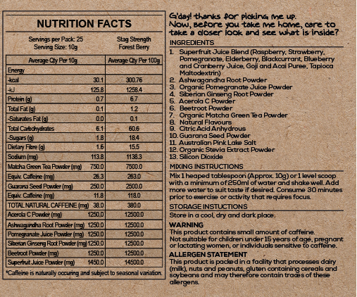 Fallow Nutrition Stag Strength Pre-Workout Powder