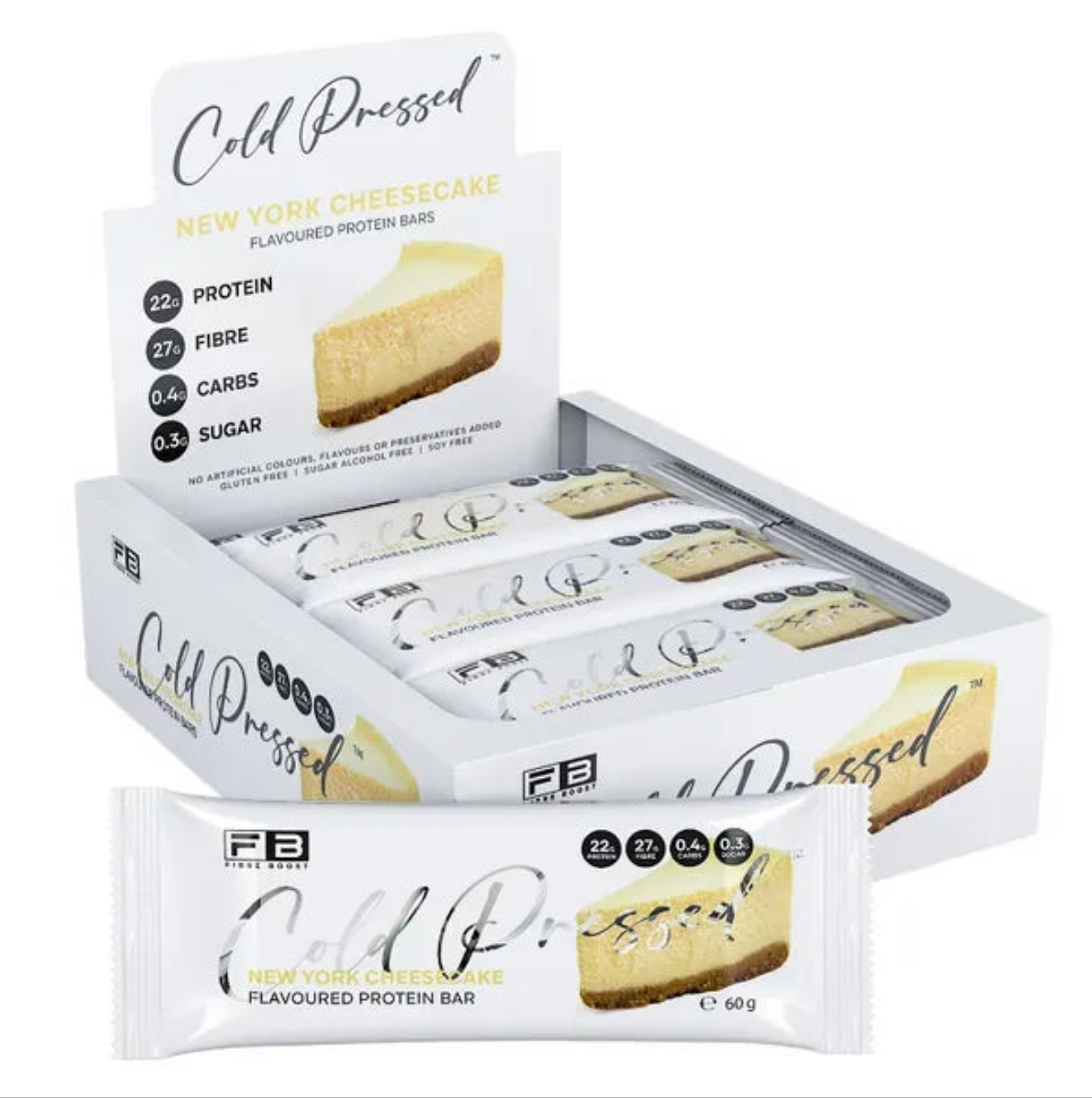 Fibre Boost Cold Pressed Bars - High Protein & High Fibre - Box of 12 x 60g Bars