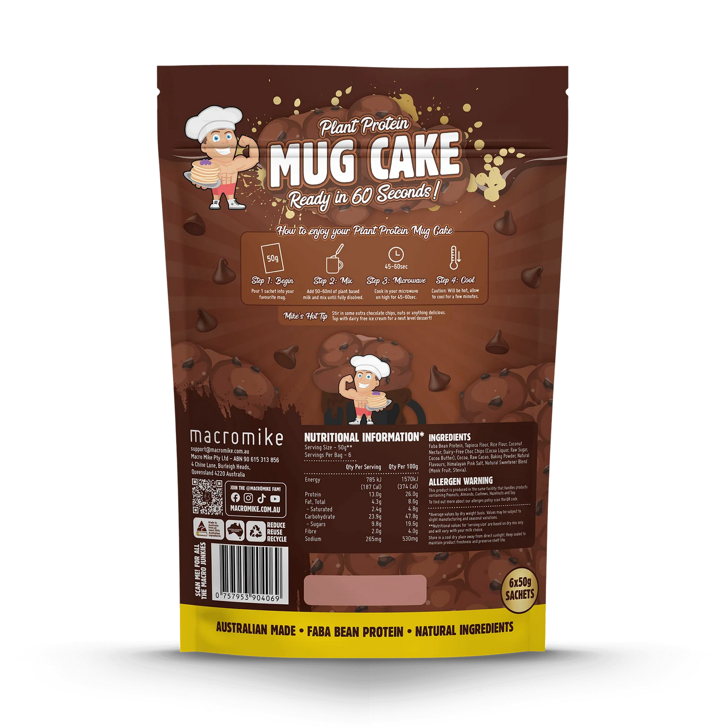 Macro Mike V2 Mug Cake - 6 x 50g Pack