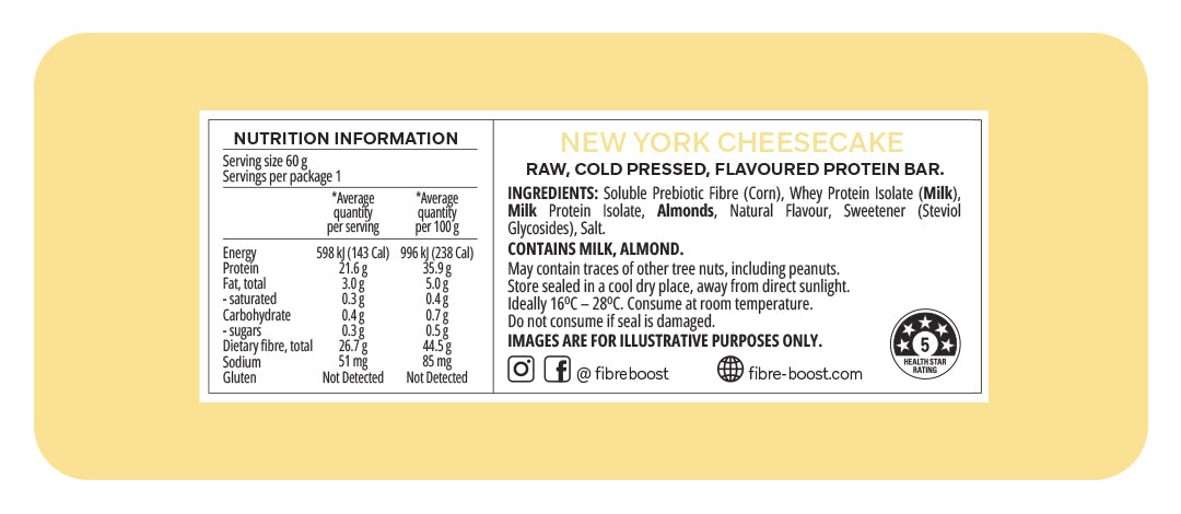 Fibre Boost Cold Pressed Bars - High Protein & High Fibre - Box of 12 x 60g Bars