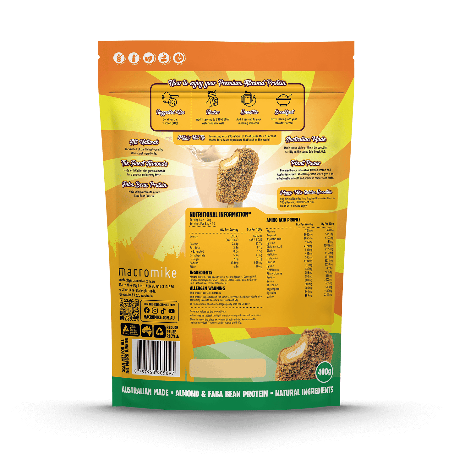Macro Mike Premium Almond Protein Powder