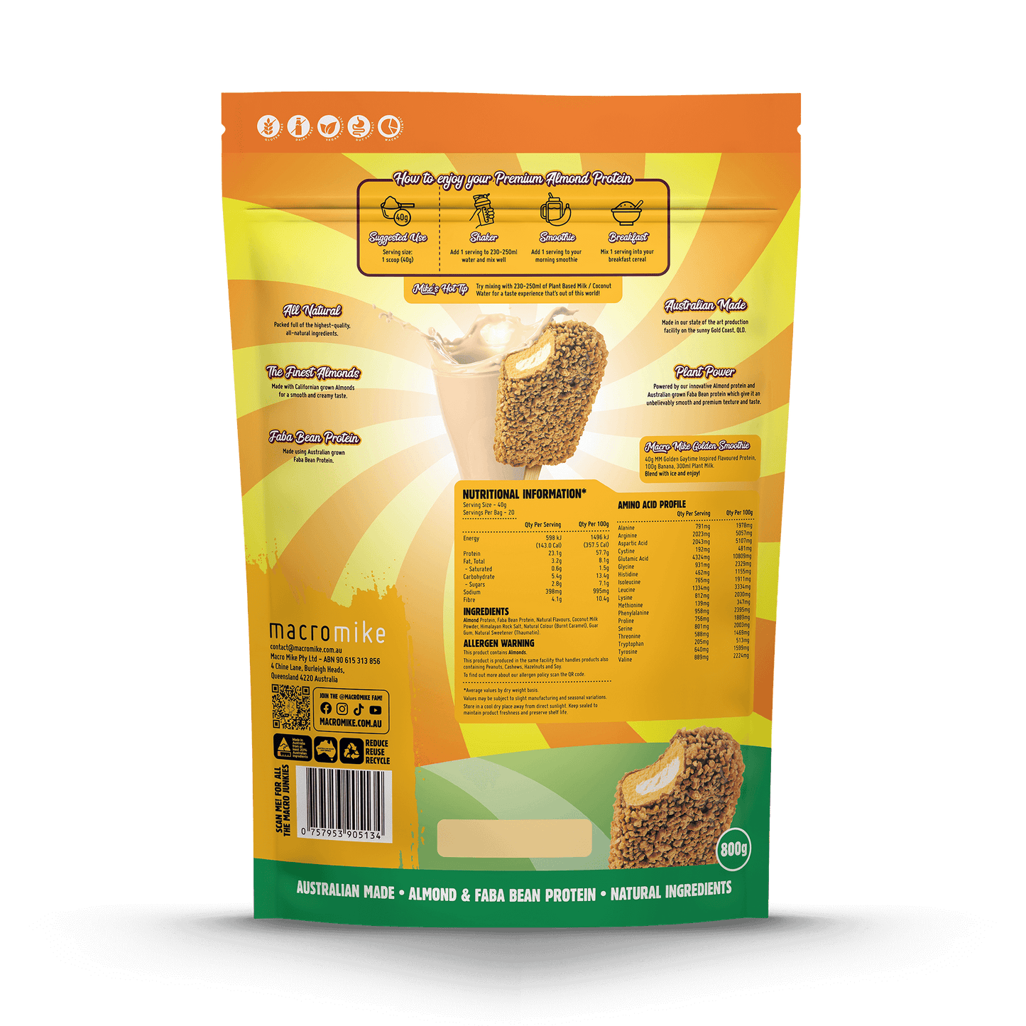 Macro Mike Premium Almond Protein Powder