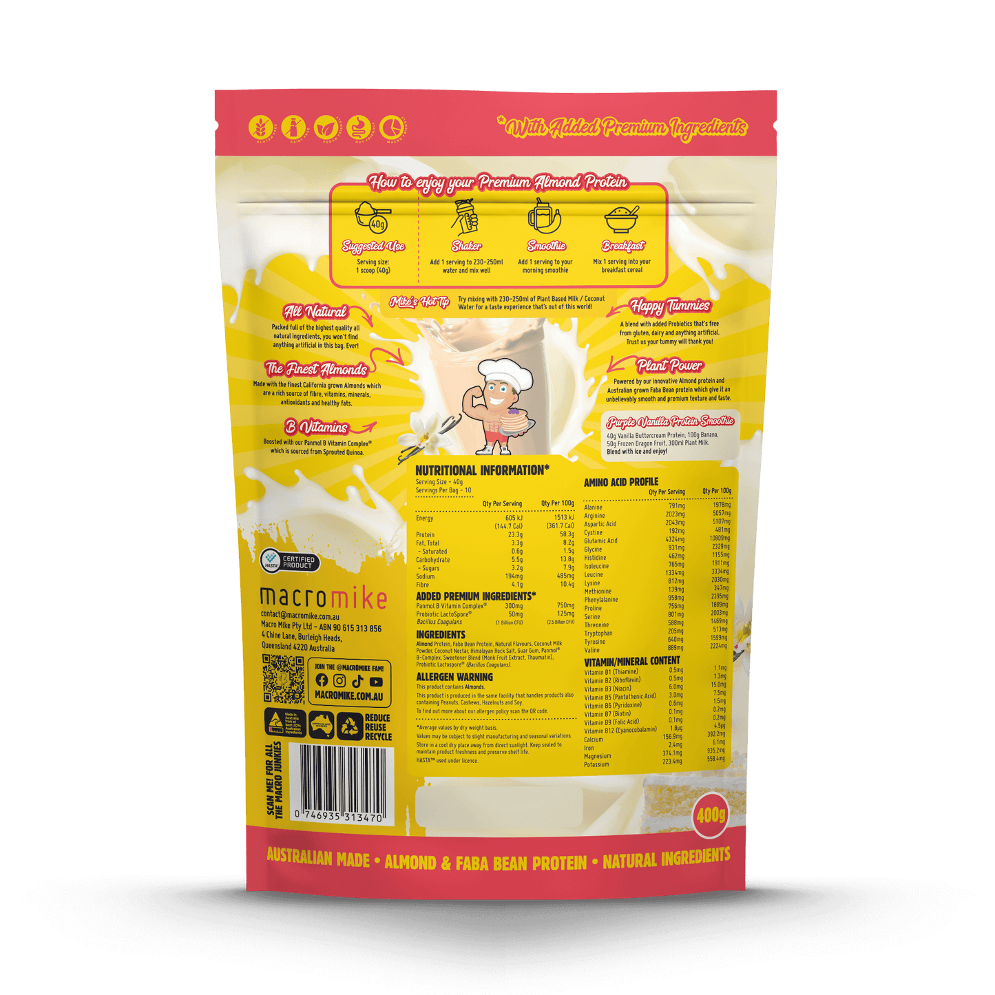 Macro Mike Premium Almond Protein Powder