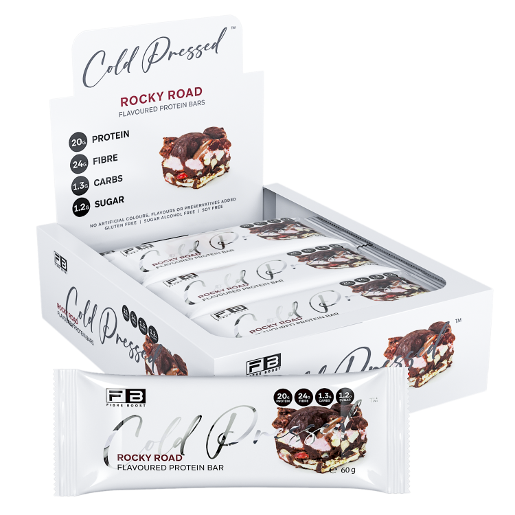 Fibre Boost Cold Pressed Bars - High Protein & High Fibre - Box of 12 x 60g Bars
