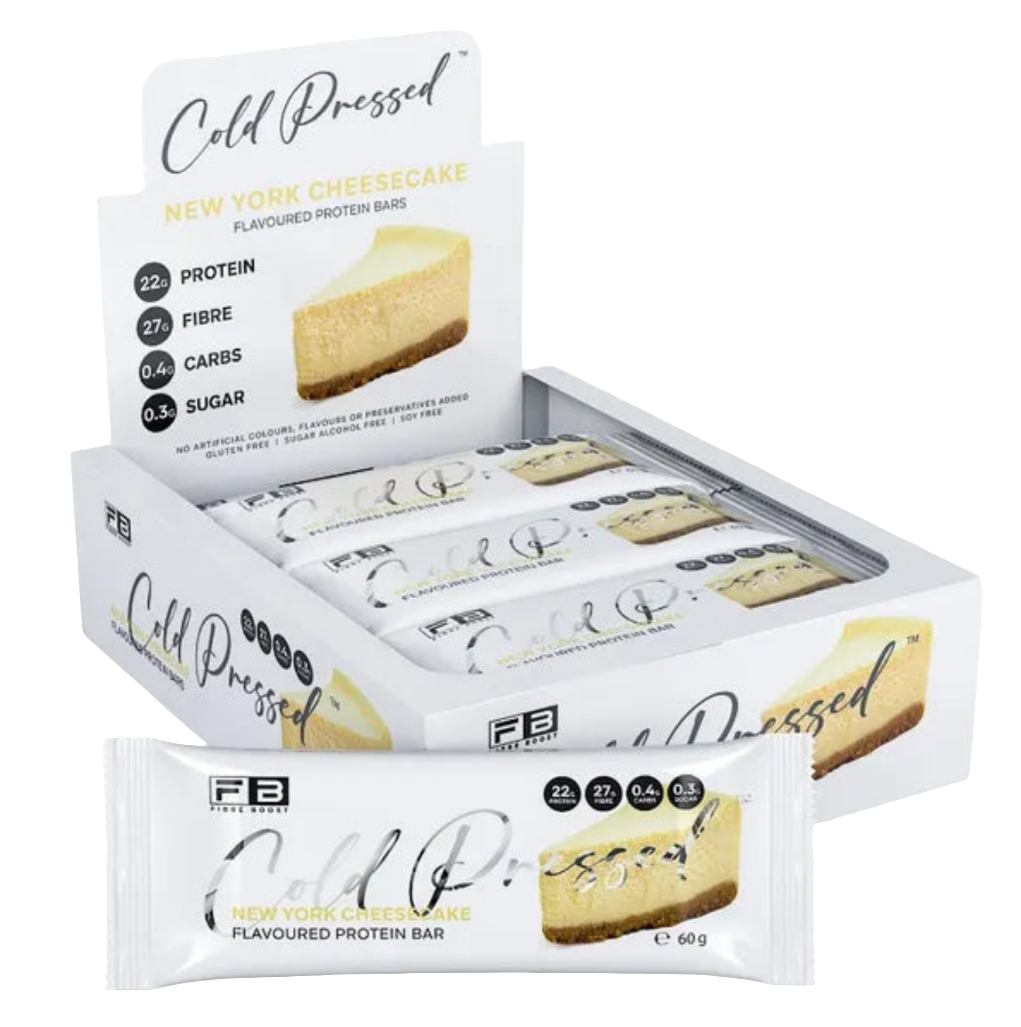 Fibre Boost Cold Pressed Bars - High Protein & High Fibre - Box of 12 x 60g Bars