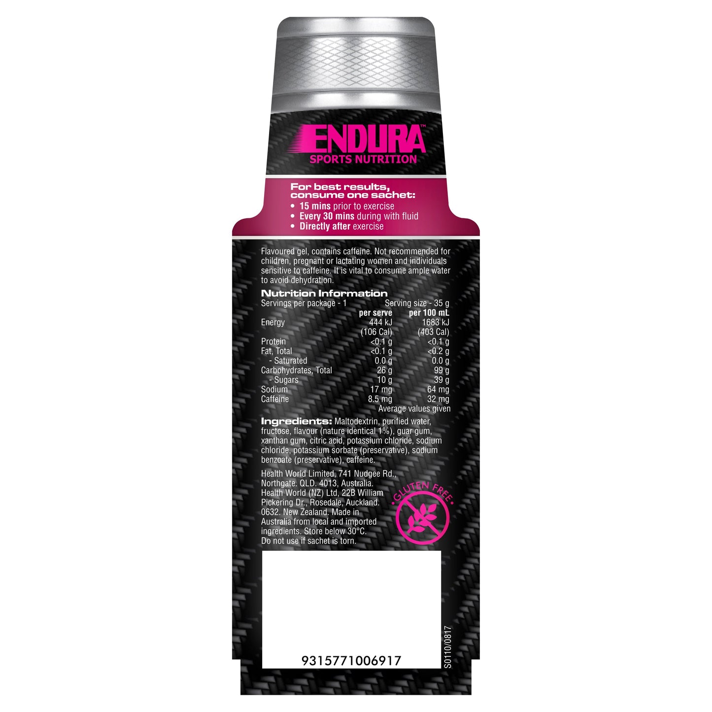 Endura Sports Nutrition Sports Energy Gel