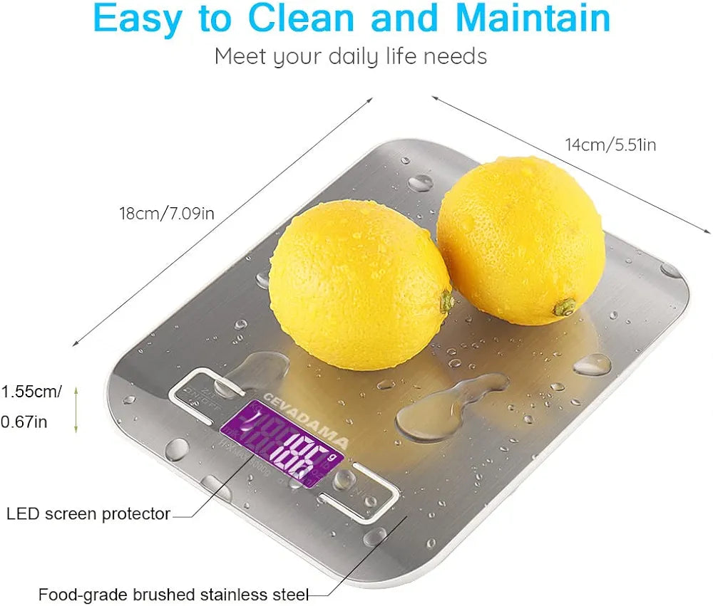 Cevadama USB Rechargeable Digital Kitchen Scales
