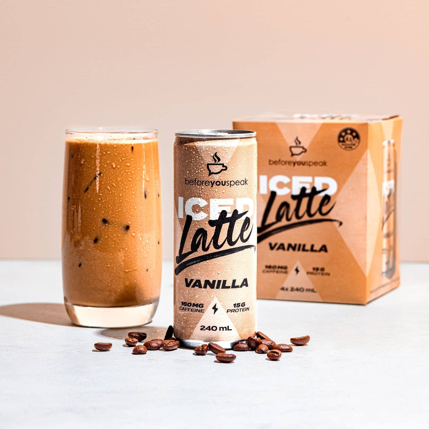BeforeYouSpeak Iced Latte Cans - 4 x 240ml cans