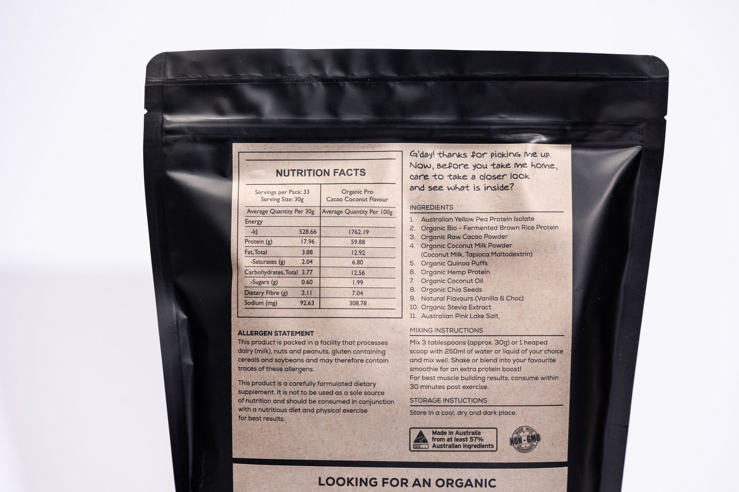 Fallow Nutrition Protein Powder - Organic Pro