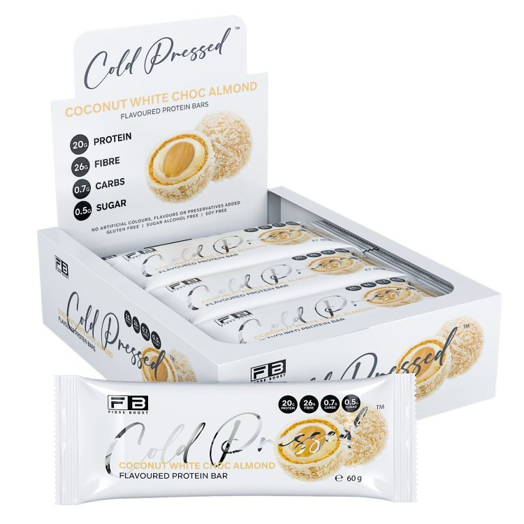 Fibre Boost Cold Pressed Bars - High Protein & High Fibre - Box of 12 x 60g Bars