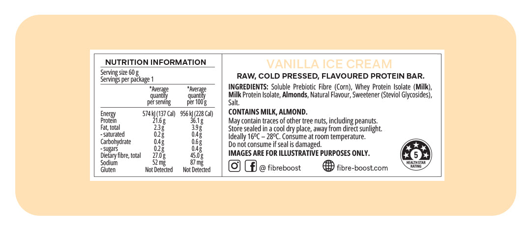 Fibre Boost Cold Pressed Bars - High Protein & High Fibre - Box of 12 x 60g Bars