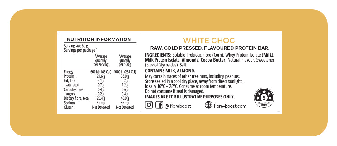 Fibre Boost Cold Pressed Bars - High Protein & High Fibre - Box of 12 x 60g Bars
