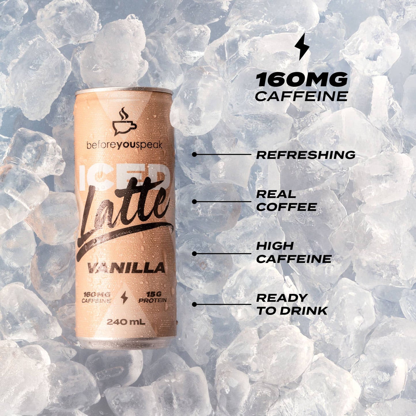 BeforeYouSpeak Iced Latte Cans - 4 x 240ml cans